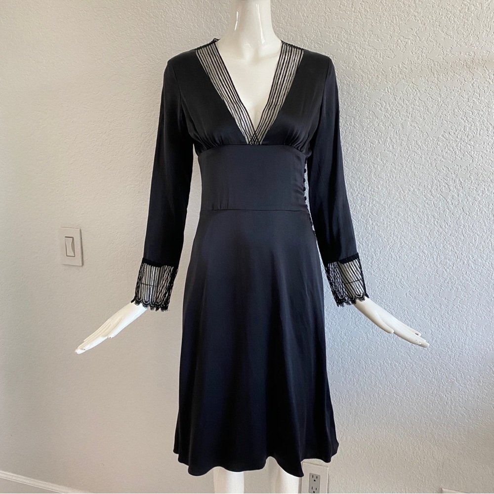 Ulla Johnson Elegant Black Dress with Sheer Accents